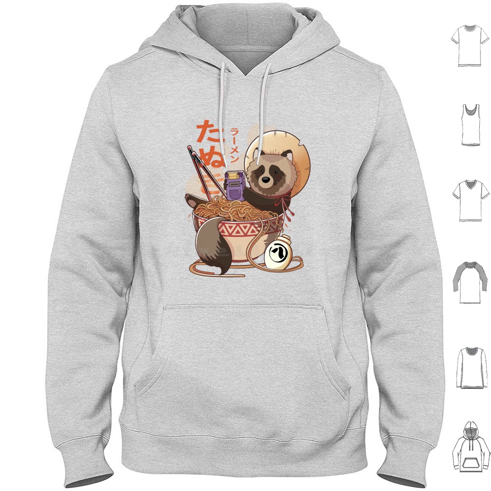 Retro Gaming Japan - Tanuki Ramen Hoodies Long Sleeve Tanuki