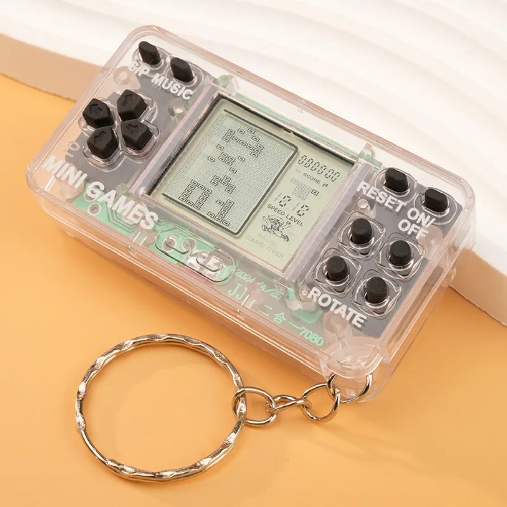 Retro Gaming Keychain - Mini Retro Handheld Game Console Keychain,