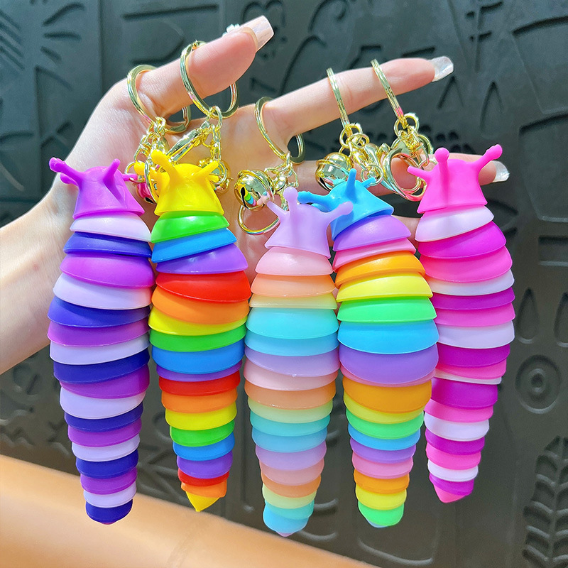 Retro Gaming Keychain - Cute Fidget Slug Keychain Toys 3D