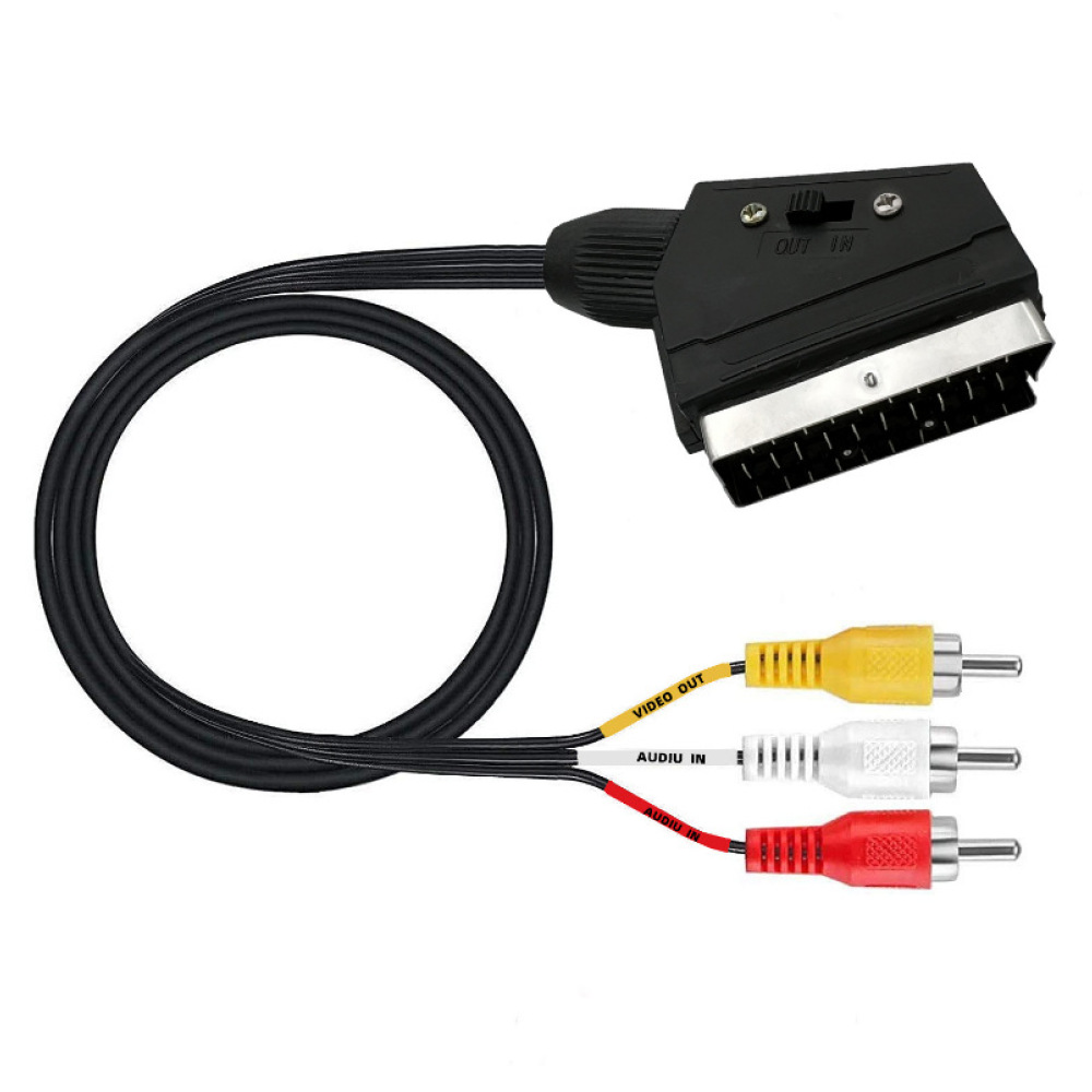 Retro Gaming Cable - Scart To 3Rca Adapter Cable Switchable
