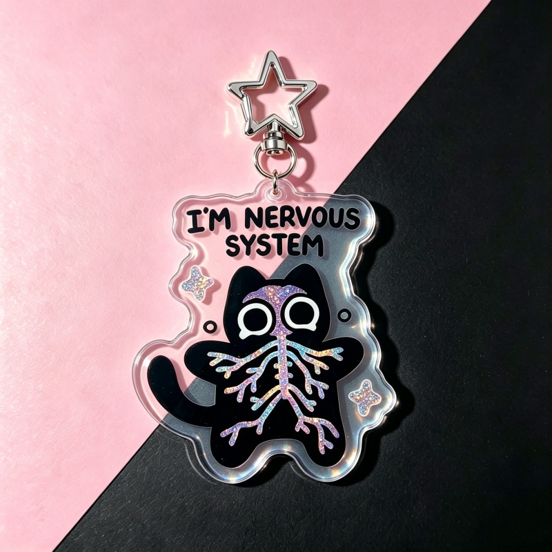 I'm Nervous System Cat Acrylic - Retro Gaming Keychain review and price