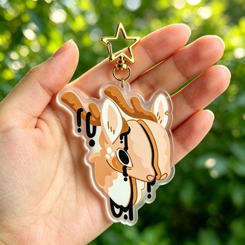 Dripping Gore Deer Acrylic Key - Retro Gaming Keychain review and price