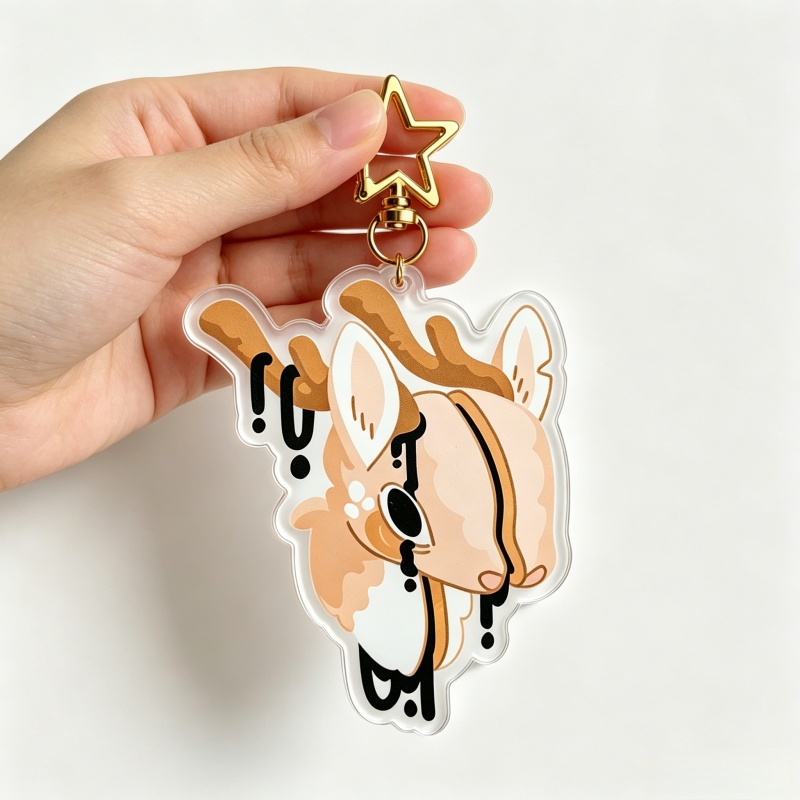 Dripping Gore Deer Acrylic Key - Retro Gaming Keychain review and price