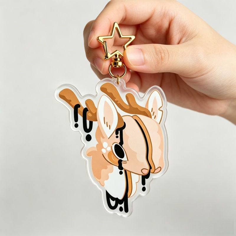 Dripping Gore Deer Acrylic Key - Retro Gaming Keychain review and price