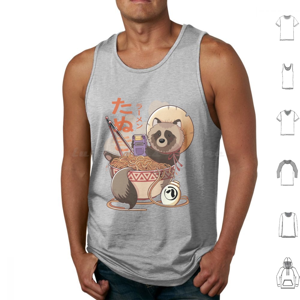 Tanuki Ramen Tank Tops Print C - Retro Gaming Japan review and price