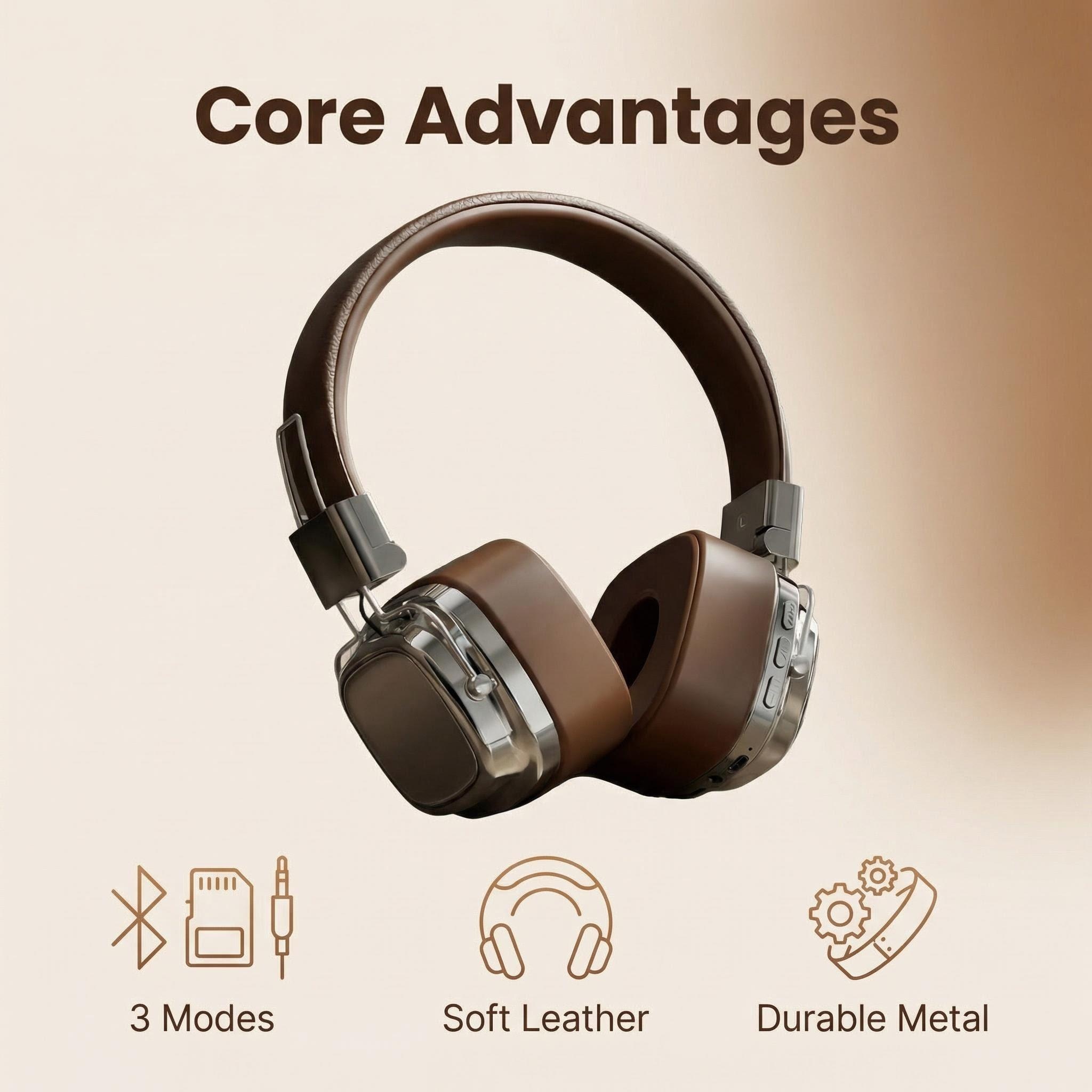 Retro Leather Over-ear Headpho - Retro Gaming Cable review and price