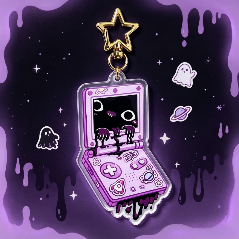 Creepy Game Console Acrylic Ke - Retro Gaming Keychain review and price
