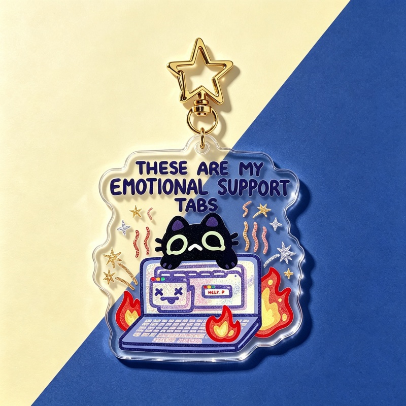 Emotional Support Tabs Cat Acr - Retro Gaming Keychain review and price