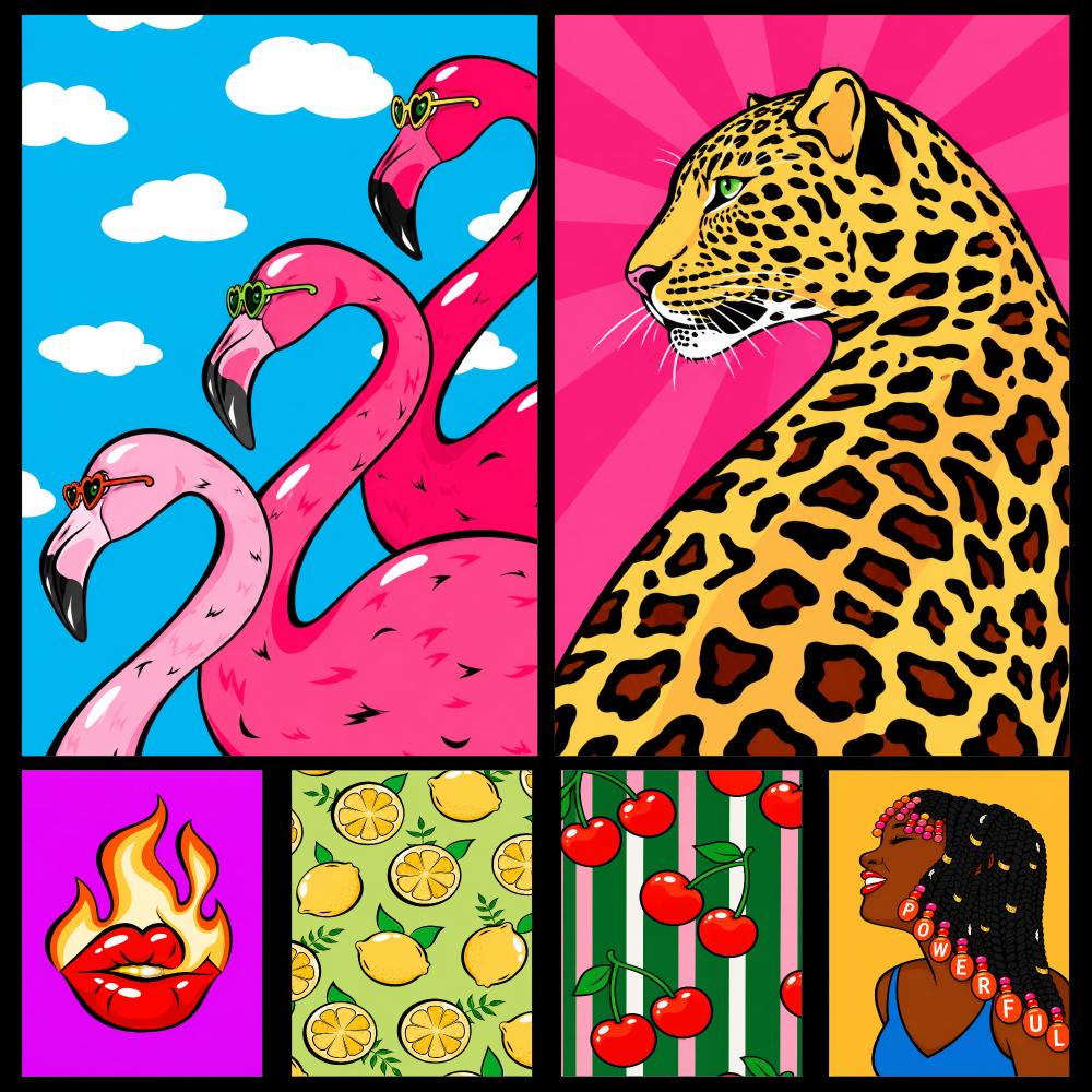 Colorful Retro Pop Art Tropica - Retro Gaming Life review and price